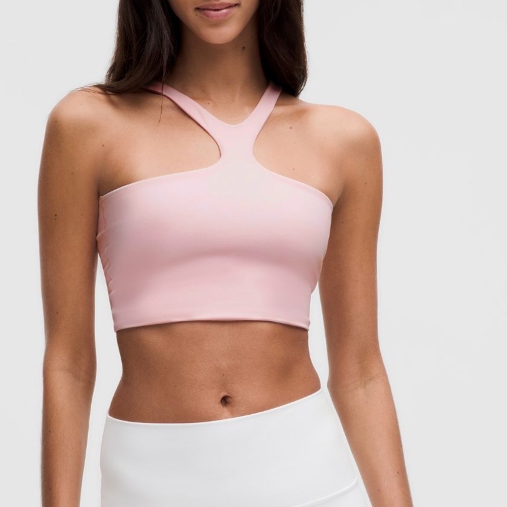 Lululemon Bend This V & Racer Bra Pink | Reversible Nulu Yoga Bra | Size L NWT
